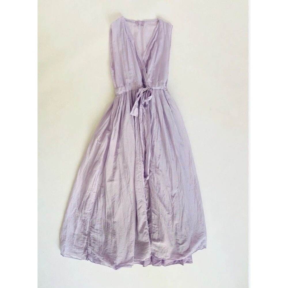Lavender Sleeveless Wrap Maxi Dress